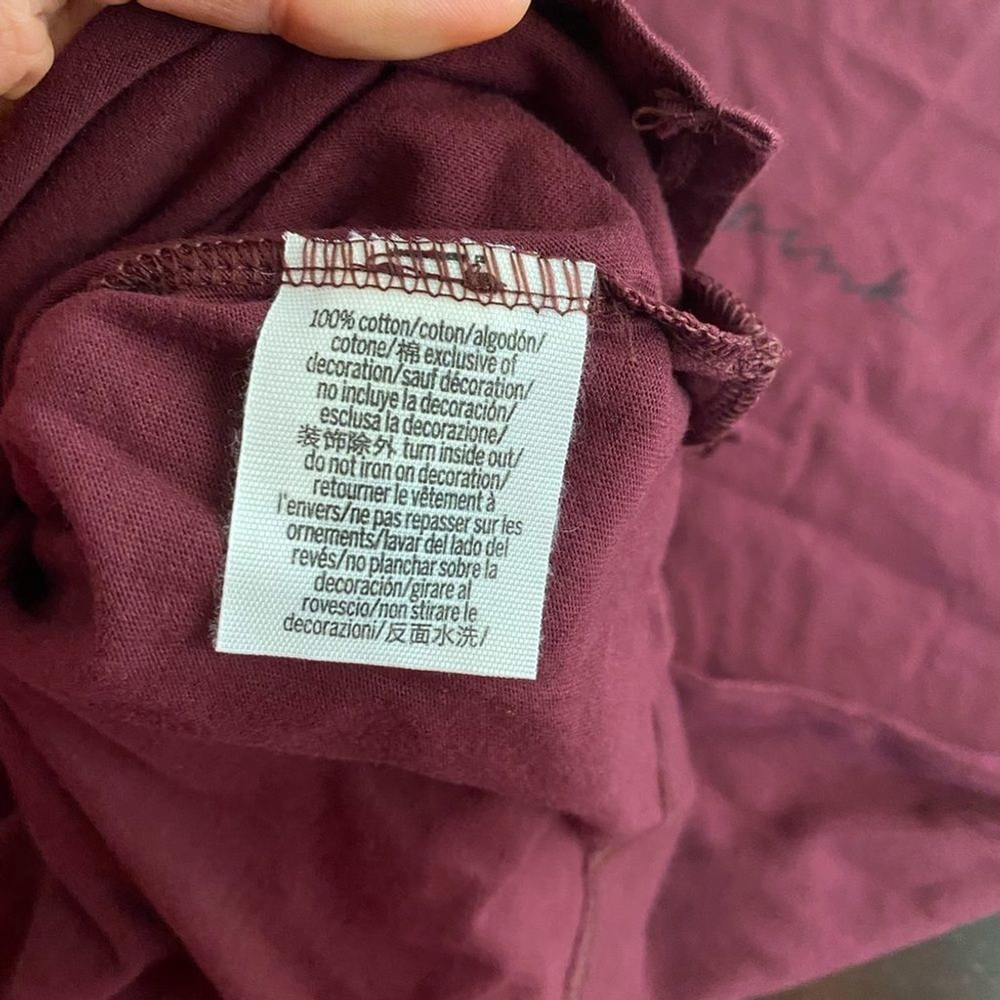 PINK Victoria’s Secret Maroon Long Sleeve T-shirt Oversized Relaxed Fit, Size M - Picture 8 of 15